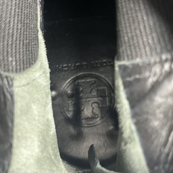 Tory‎ Burch Christy Boots Womens 7M Leather Knee High Black Tall Riding Zip Gold - Picture 13 of 16